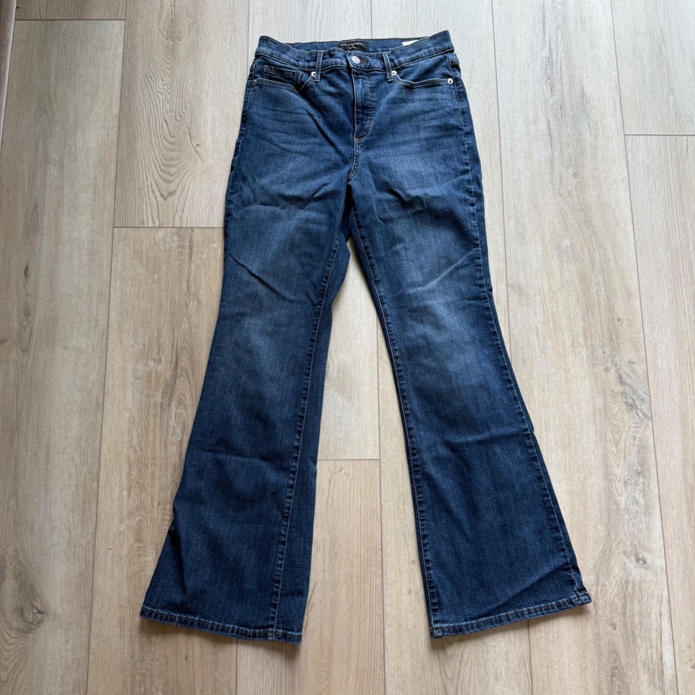 Banana Republic Slim Flare Dark Wash Jeans WMs 28/6 High Rise Stretch Denim EUC